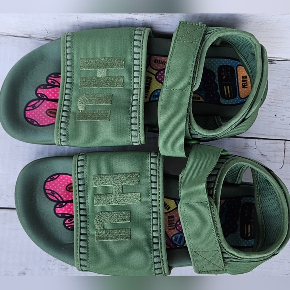 Pharrell x adidas Adilette 2.0 Sandals Hu Tribe Green Mesh Band Sz  8 Streetwear main image 5